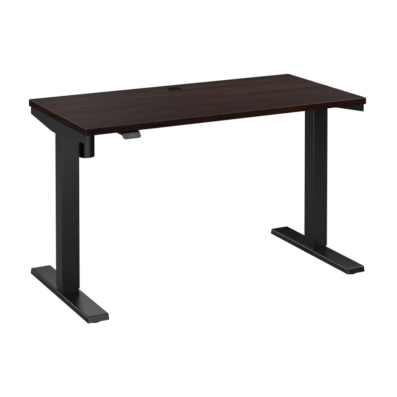 Pemberly Row 48W Adjustable Standing Desk in Black Walnut - Engineered Wood