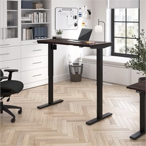 pemberly row 48w adjustable standing desk in black walnut - engineered wood