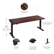 Pemberly Row 72W x 30D Height Adjustable Standing Desk - Engineered Wood