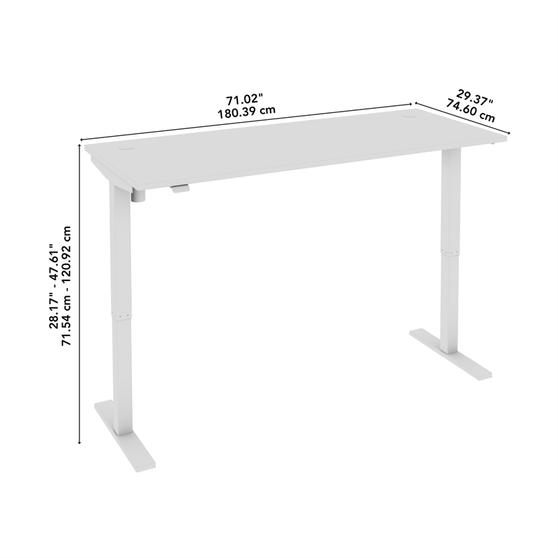 Pemberly Row 72W x 30D Height Adjustable Standing Desk - Engineered Wood
