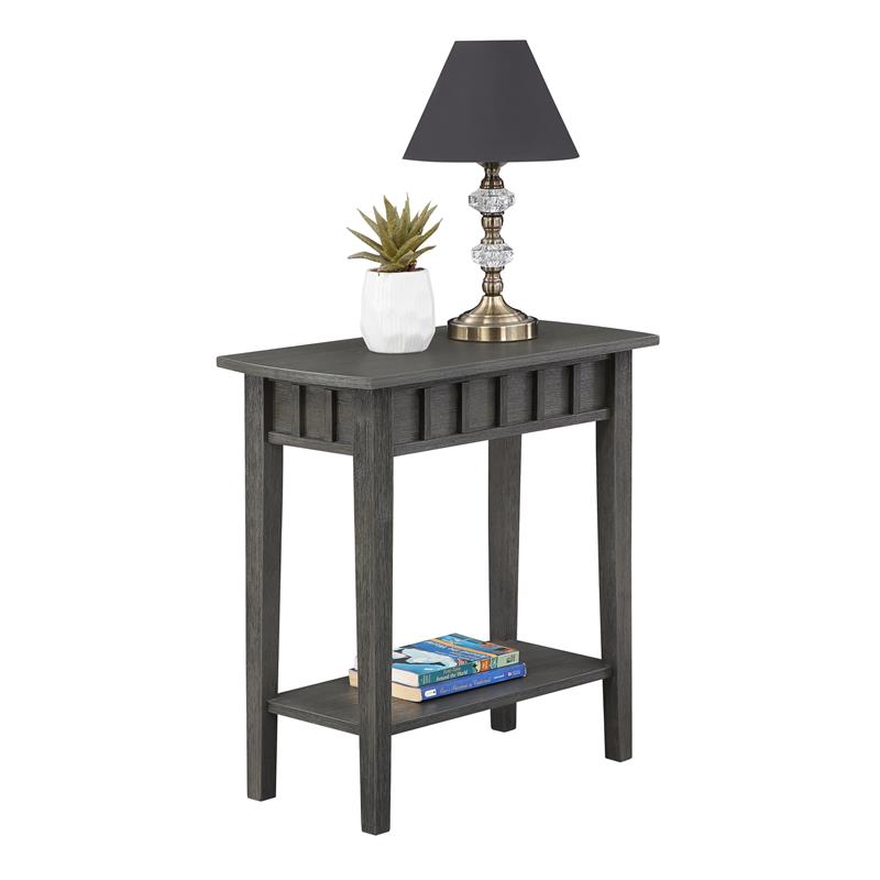 Pemberly Row Modern End Table with Shelf in Gray Wood Finish