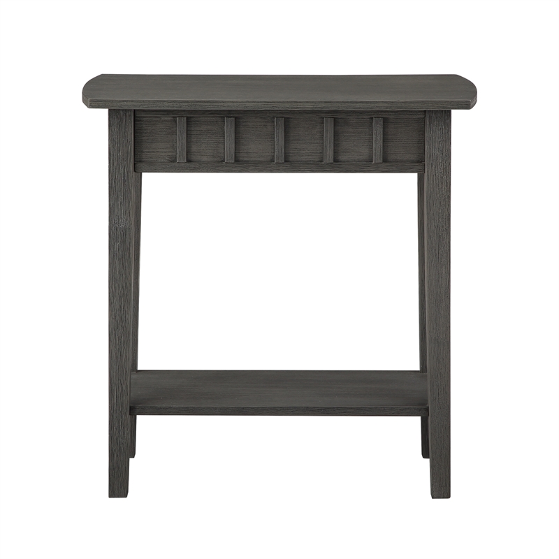 Pemberly Row Modern End Table with Shelf in Gray Wood Finish