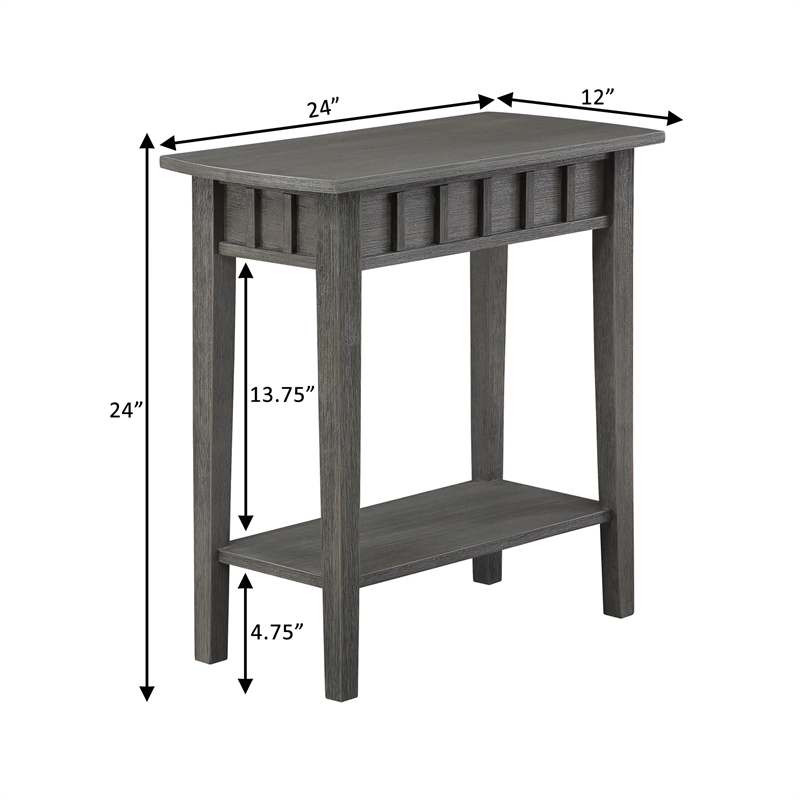 Pemberly Row Modern End Table with Shelf in Gray Wood Finish