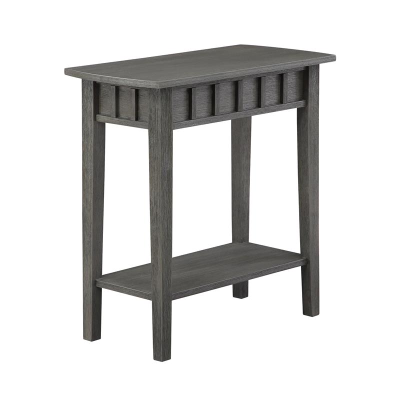 Pemberly Row Modern End Table with Shelf in Gray Wood Finish