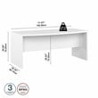 Pemberly Row 72W Bow Front Desk in Pure White - Engineered Wood