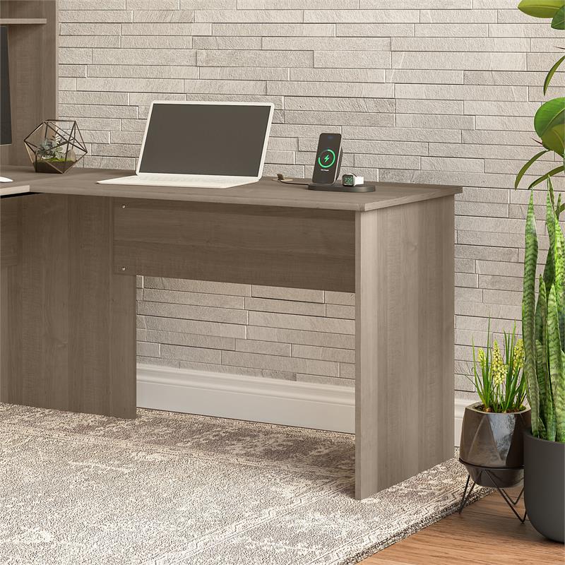 Pemberly Row Modern Desk Return in Ash Gray - Engineered Wood