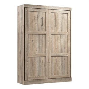 Pemberly Row Contemporary 59W Full Murphy Bed in Rustic Brown