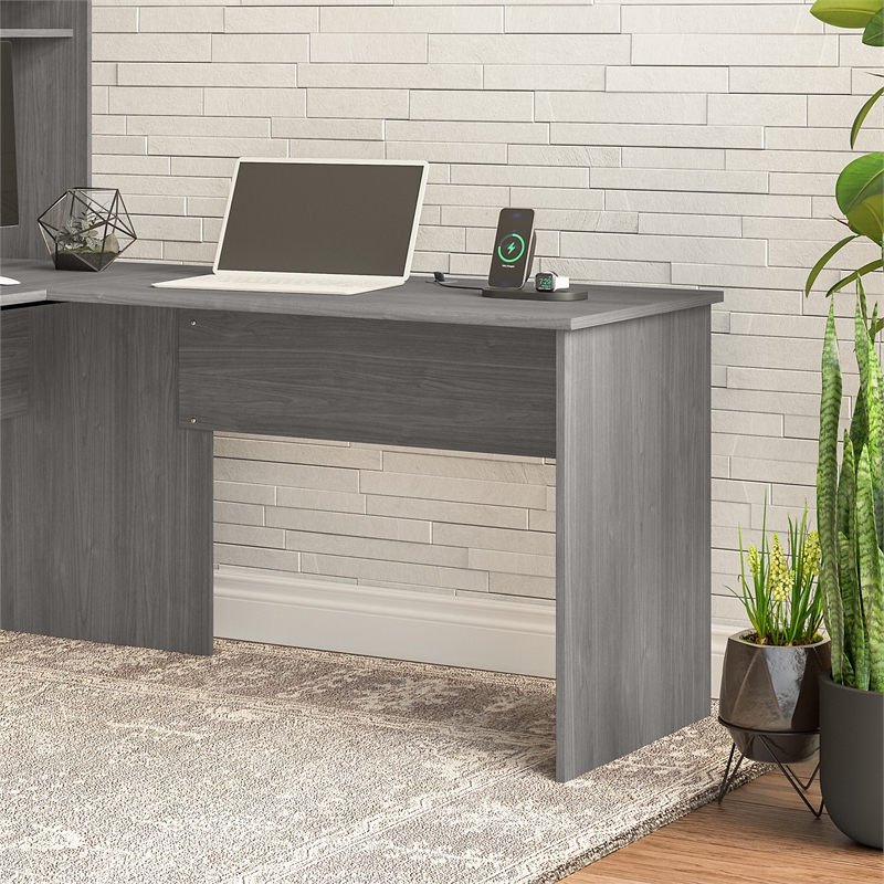 Pemberly Row Modern Desk Return in Modern Gray - Engineered Wood