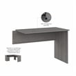 Pemberly Row Modern Desk Return in Modern Gray - Engineered Wood