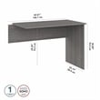 Pemberly Row Modern Desk Return in Modern Gray - Engineered Wood
