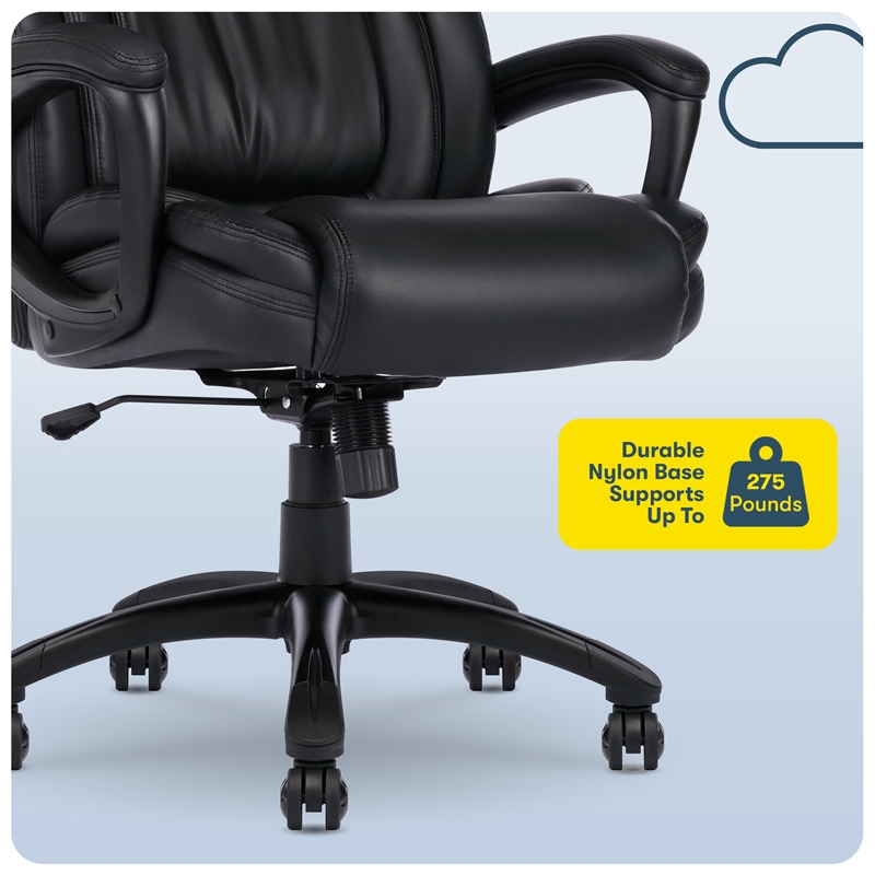 Pemberly Row Executive Office Chair Space Black Bonded Leather
