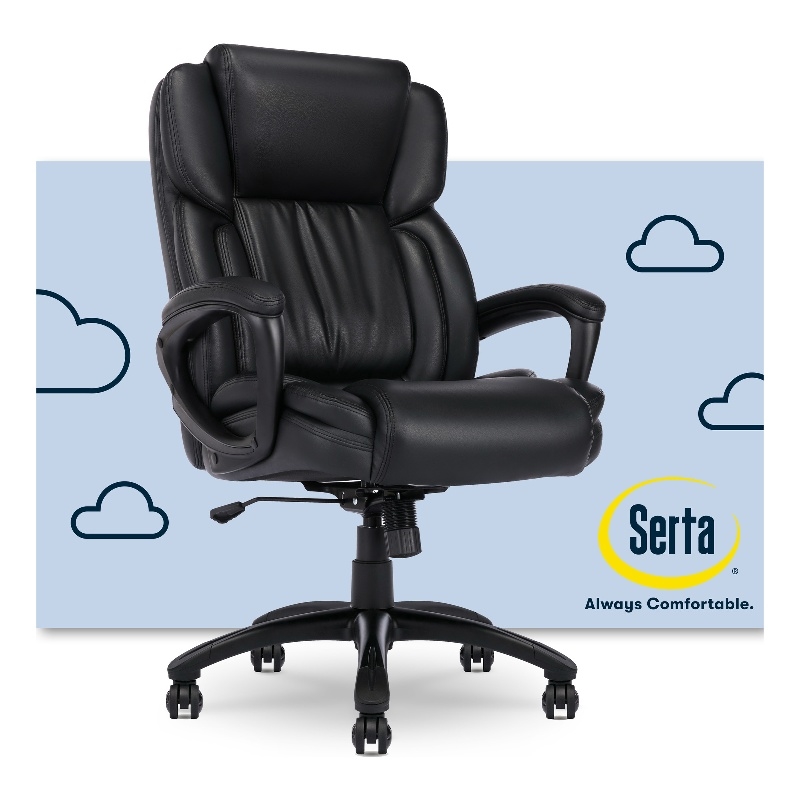 Pemberly Row Executive Office Chair Space Black Bonded Leather