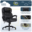 Pemberly Row Executive Office Chair Space Black Bonded Leather