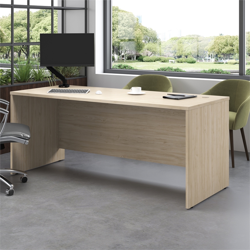 Pemberly Row 72W x 30D Office Desk in Natural Elm - Engineered Wood