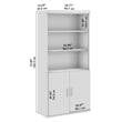 Pemberly Row Tall 5 Shelf Bookcase with Doors in Natural Elm - Engineered Wood