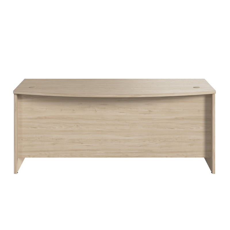 Pemberly Row 72W x 36D Bow Front Desk in Natural Elm - Engineered Wood