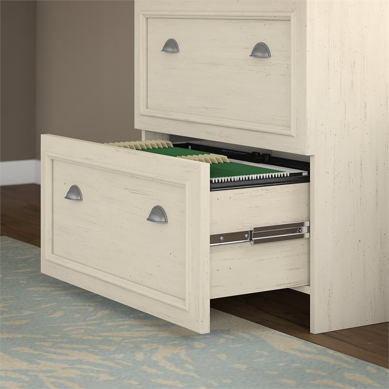 Pemberly Row 2 Drawer Lateral File Cabinet in Antique White - Engineered Wood