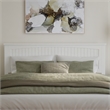 Pemberly Row King Wood Panel Headboard with USB Charging Station in White