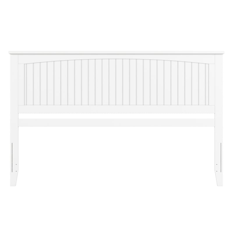Pemberly Row King Wood Panel Headboard with USB Charging Station in White