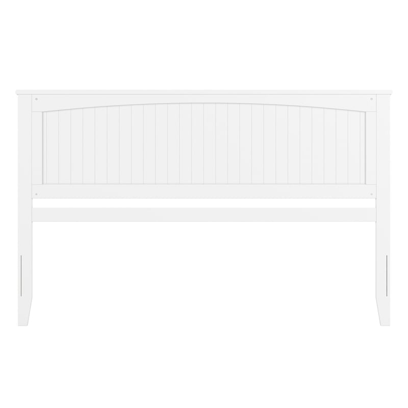Pemberly Row King Wood Panel Headboard with USB Charging Station in White
