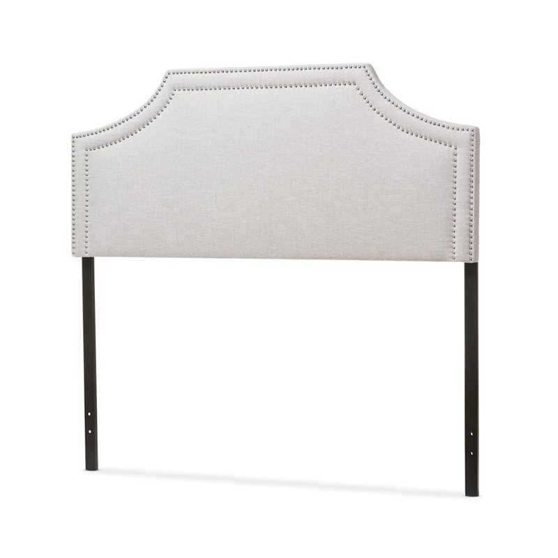 Pemberly Row Modern Upholstered Queen Headboard in Grayish Beige