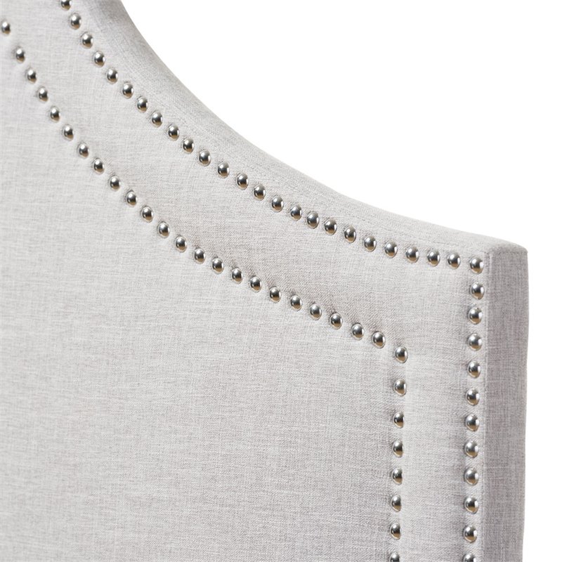 Pemberly Row Modern Upholstered Queen Headboard in Grayish Beige