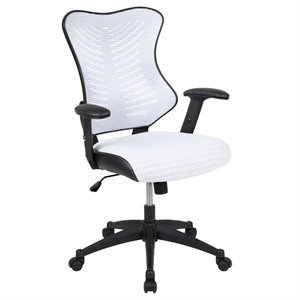 Pemberly Row High Back Executive Office Swivel Chair in White