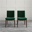 Pemberly Row Mid-Century Modern Green Velvet Dining Chair Set