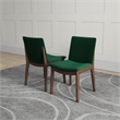 Pemberly Row Mid-Century Modern Green Velvet Dining Chair Set