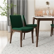 Pemberly Row Mid-Century Modern Green Velvet Dining Chair Set