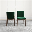 Pemberly Row Mid-Century Modern Green Velvet Dining Chair Set