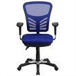 Pemberly Row Modern Mid Back Mesh Swivel Office Chair in Blue