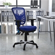 Pemberly Row Modern Mid Back Mesh Swivel Office Chair in Blue