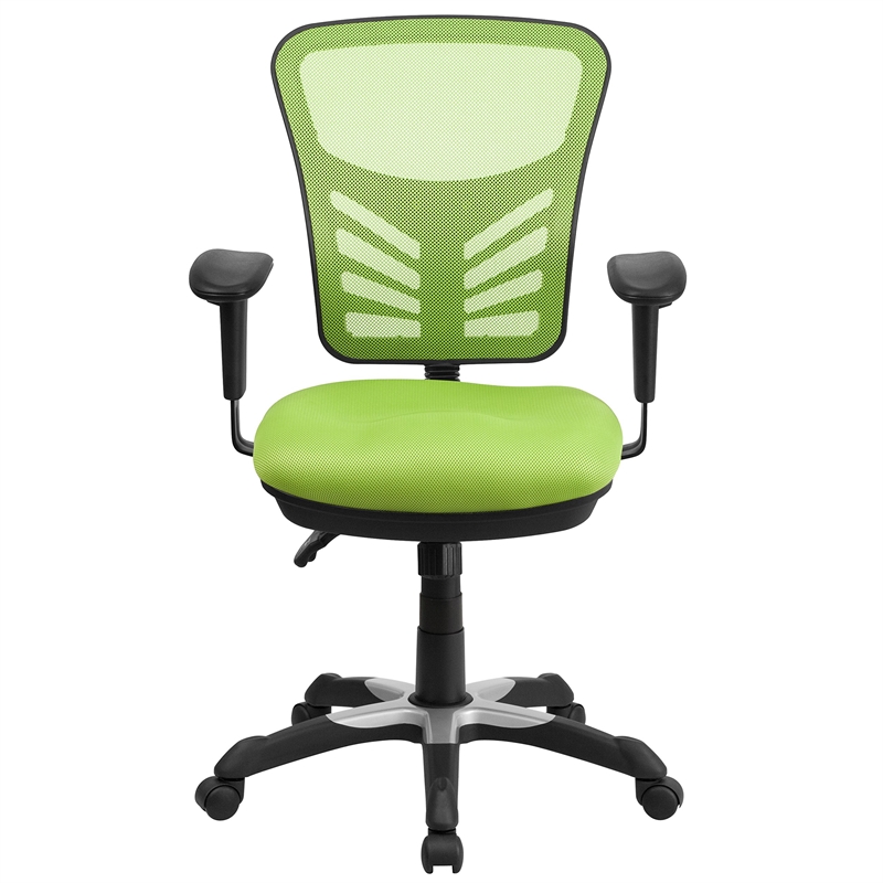 Pemberly Row Modern Mid Back Mesh Swivel Office Chair in Green