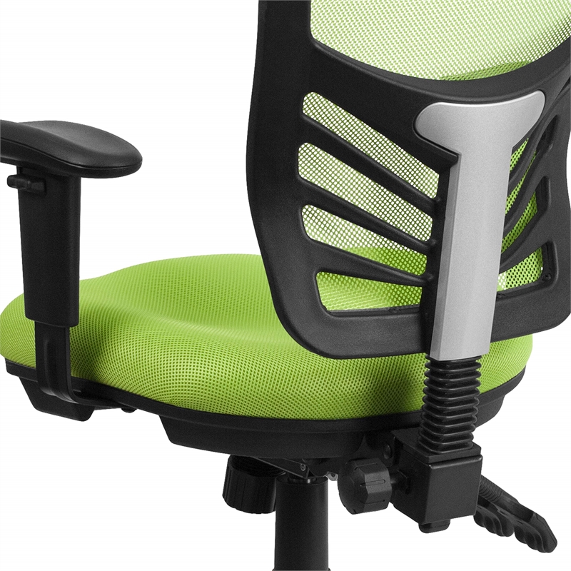 Pemberly Row Modern Mid Back Mesh Swivel Office Chair in Green