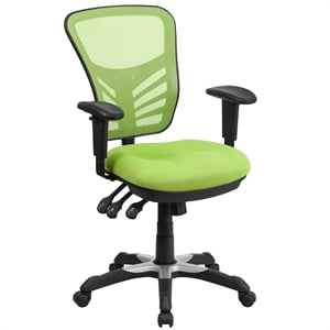 Pemberly Row Modern Mid Back Mesh Swivel Office Chair in Green