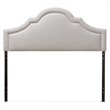 Pemberly Row Modern Upholstered Queen Headboard in Grayish Beige