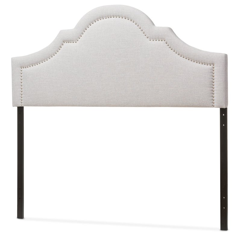 Pemberly Row Modern Upholstered Queen Headboard in Grayish Beige