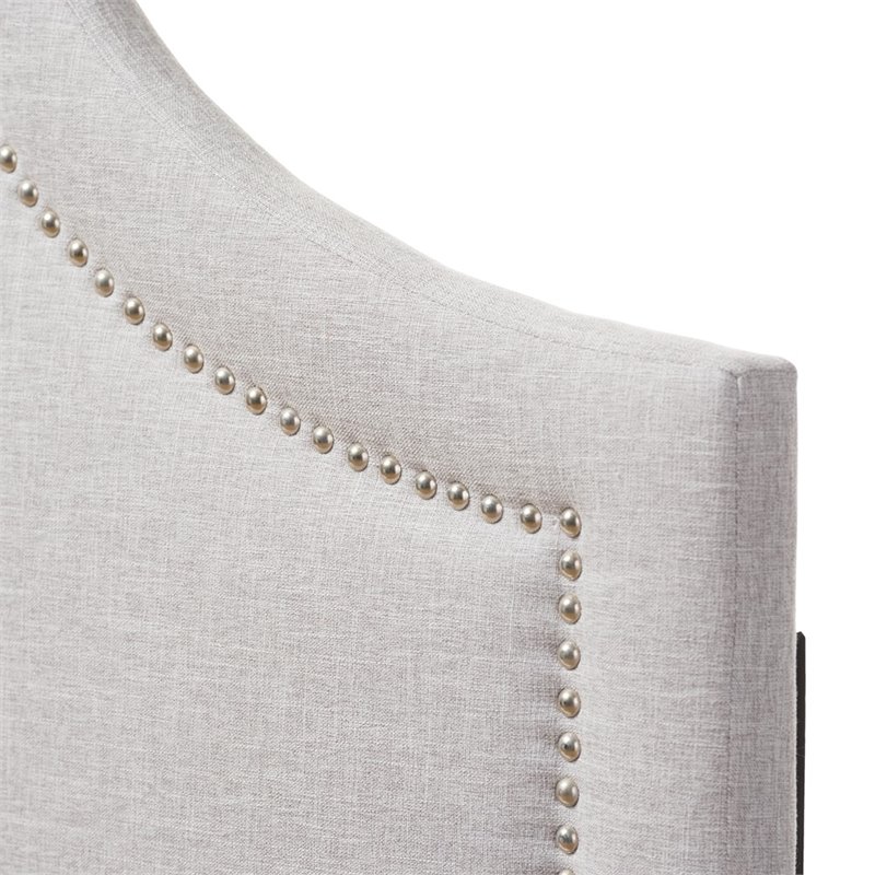 Pemberly Row Modern Upholstered Queen Headboard in Grayish Beige