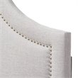 Pemberly Row Modern Upholstered Queen Headboard in Grayish Beige