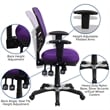 Pemberly Row Modern Mid Back Mesh Swivel Office Chair in Purple