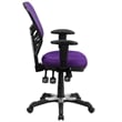 Pemberly Row Modern Mid Back Mesh Swivel Office Chair in Purple