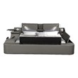 Pemberly Row Smart Multifunctional Queen Size Bed Made with Wood in Gray