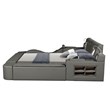 Pemberly Row Smart Multifunctional Queen Size Bed Made with Wood in Gray