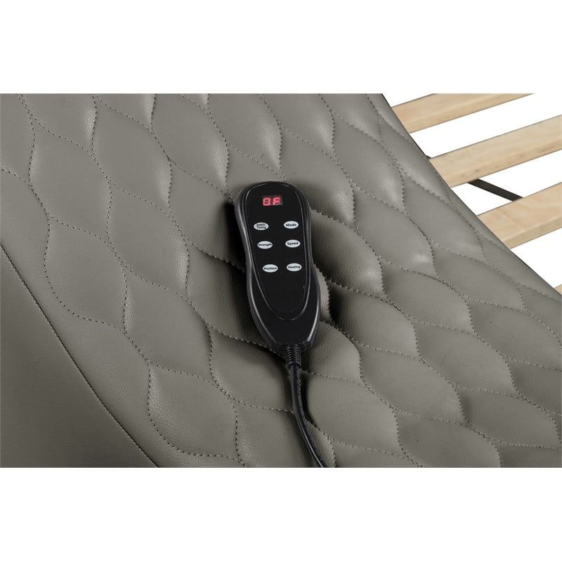 Pemberly Row Smart Multifunctional Queen Size Bed Made with Wood in Gray