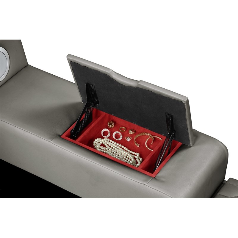 Pemberly Row Smart Multifunctional Queen Size Bed Made with Wood in Gray