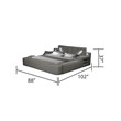 Pemberly Row Smart Multifunctional Queen Size Bed Made with Wood in Gray
