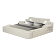 Pemberly Row Smart Multifunctional Queen Size Bed Made with Wood in Beige Color
