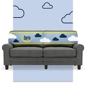 Pemberly Row Modern 73&quot Rolled Arm Sofa with Removable Covers Gray