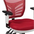 Pemberly Row Mid Back Executive Mesh Office Swivel Chair in Red and White